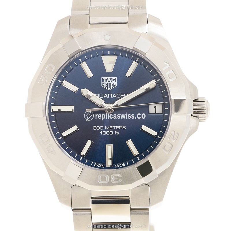 Tag Heuer AQUARACER Blue Dial Steel Case Replica, Automatic Movement & Silver Steel Bracelet Watch