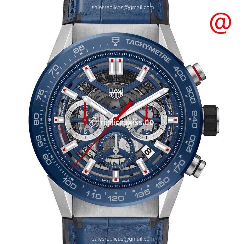 Tag Heuer Carrera CBG2A11.FC6460 Replica | Automatic Movement | Elegant Blue Leather Strap Watch