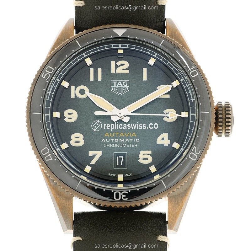 Tag Heuer WBE5190.FC8268 AUTAVIA Automatic Replica, Bronze Case & Green Dial Watch