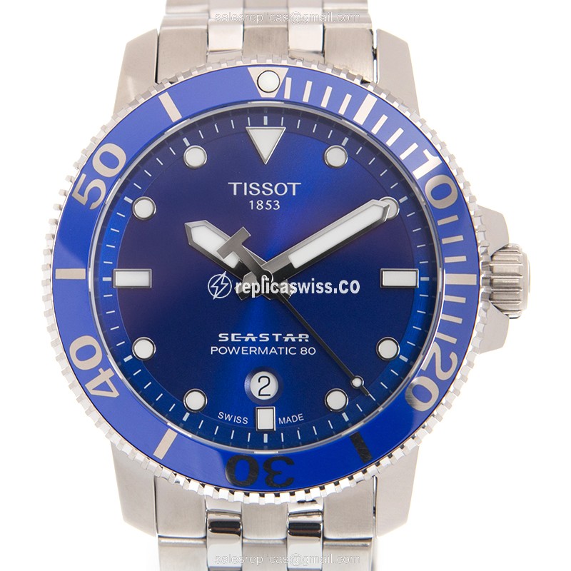 Tissot CLASSIQUE Blue Dial Automatic Steel Watch with Silver Clasp Sapphire Crystal