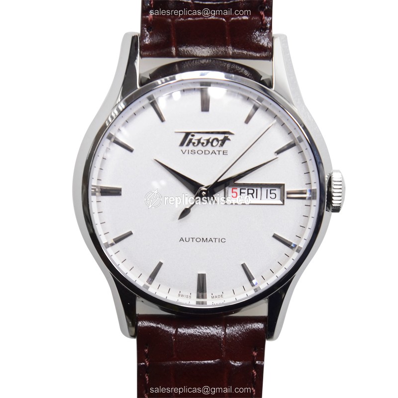 Tissot Heritage Replica in Stainless Steel Case & White Dial, Automatic Movement & Leather Strap