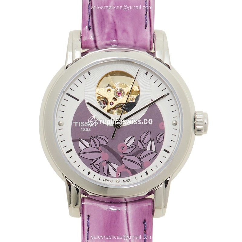 Tissot Lady Heart Replica Watch | Automatic Movement, White Dial, Leather Strap