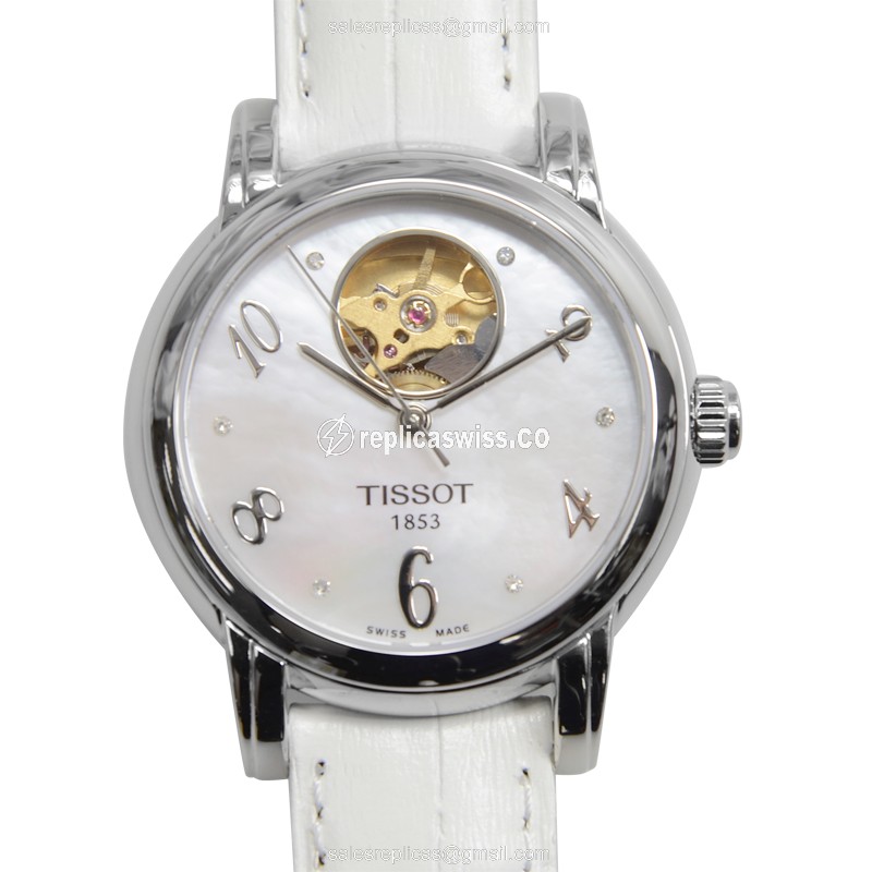 Tissot T-CLASSIC Automatic Replica, White Dial & Leather Strap, Stainless Steel Case Watch