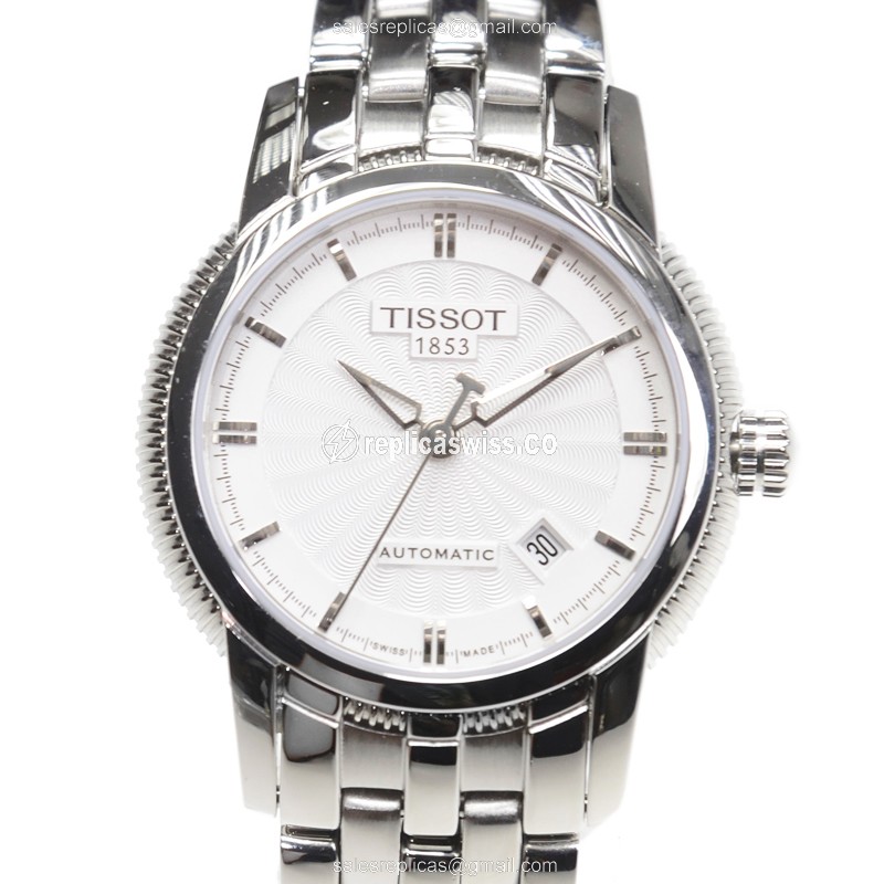 Tissot T-CLASSIC Automatic Steel Watch | White Dial, Silver Steel Bracelet