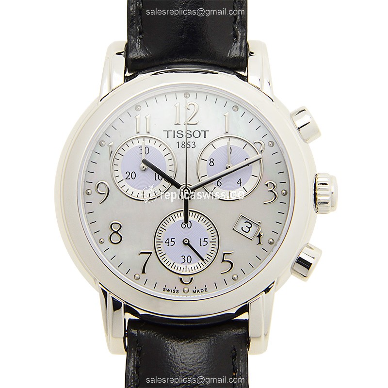 Tissot T-CLASSIC Quartz Replica | Stainless Steel Case | White Dial, Leather Strap Watch