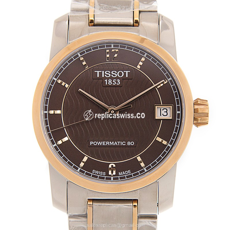 Tissot T-Classic Replica in 18kt Gold with Brown Dial Automatic Movement Watch