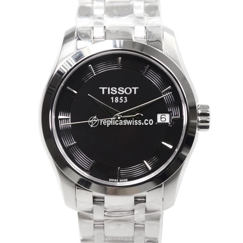 Tissot T-Classic Replica in Black Dial & Stainless Steel Case, Quartz Movement Watch