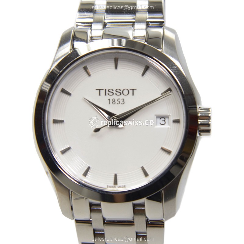 Tissot T-Classic Replica in Stainless Steel Case & White Dial | Swiss Quartz Movement Watch