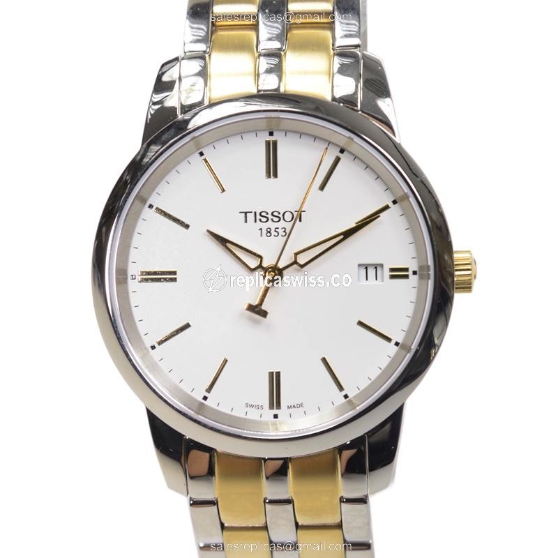 Tissot T-Classic Replica in Stainless Steel & White Dial, Automatic Movement Watch