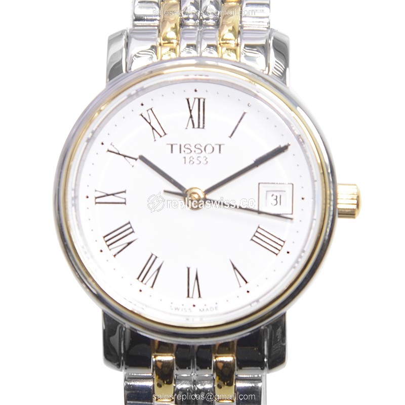 Tissot T-CLASSIC Replica in Stainless Steel | White Dial & Silver Steel Strap Watch