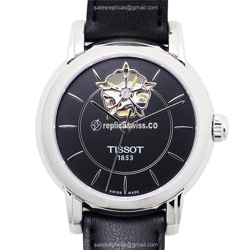 Tissot T-CLASSIC Replica Watch | Automatic Movement | Black Dial & Leather Strap