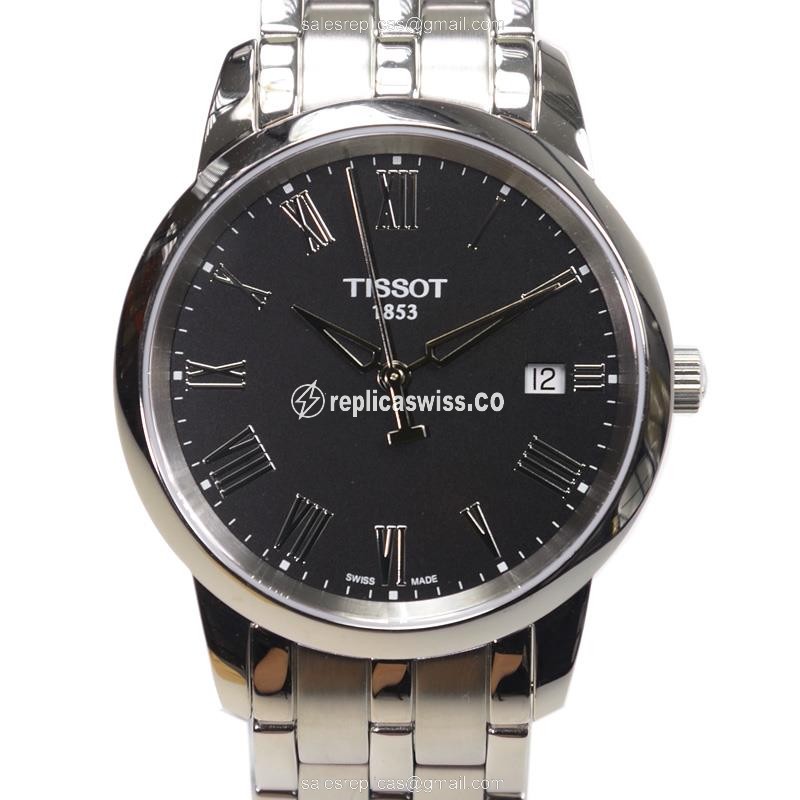 Tissot T-Classic Replica with Black Dial Stainless Steel Case, Quartz Movement Watch