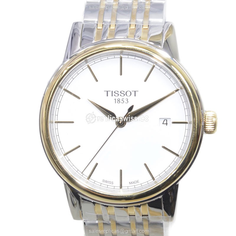 Tissot T-Classic White Dial Steel Case Quartz Watch, Elegant Silver Strap