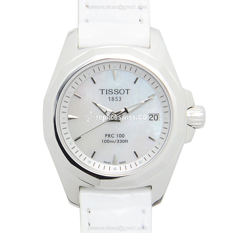 Tissot T-SPORT Stainless Steel Replica Watch | White Dial, Leather Strap