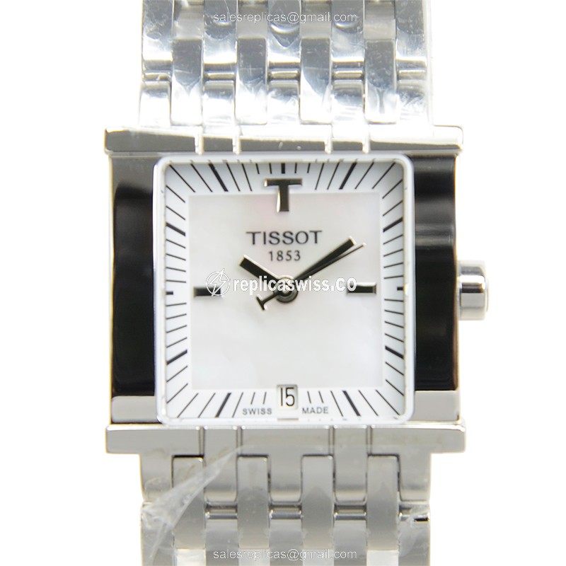 Tissot T-TREND Model in Polished Steel | White Dial & Silver Steel Band Watch