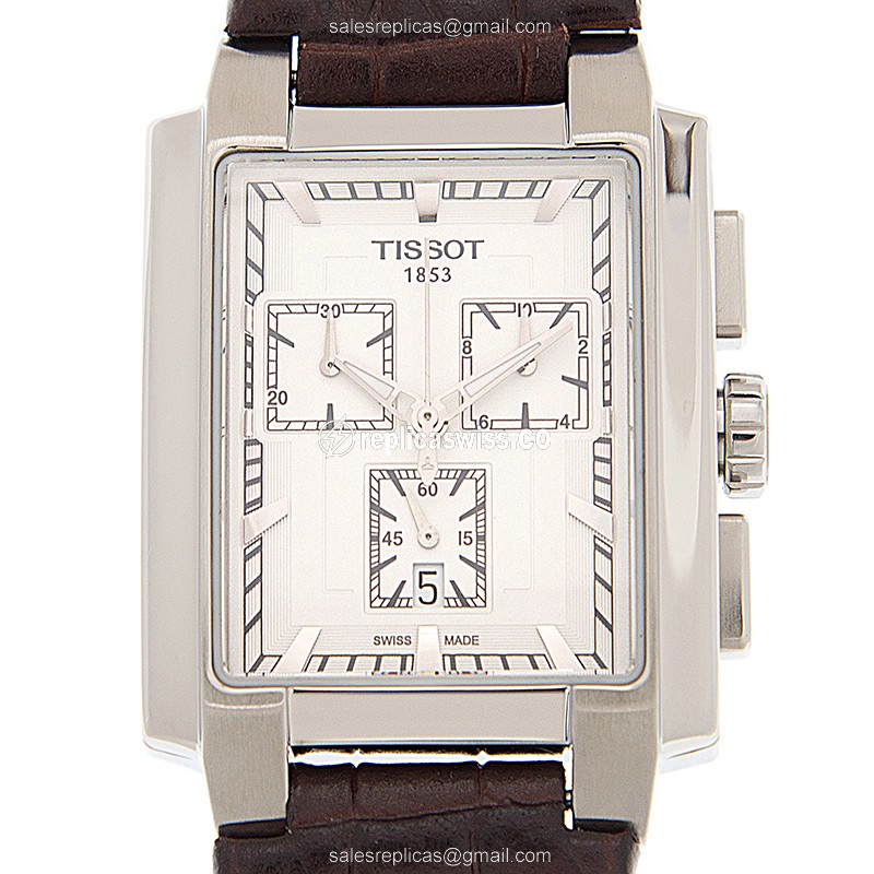 Tissot T-TREND Quartz Replica with Sleek White Dial & Premium Leather Strap Watch