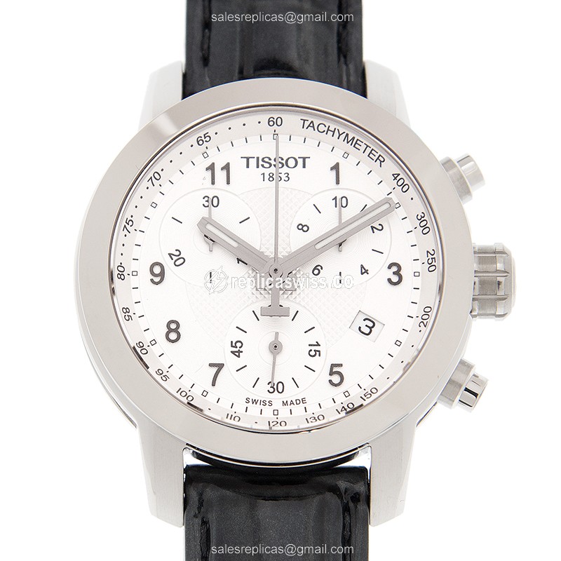 Tissot T055.217.16.032.02 T-SPORT Steel Case, Silver Dial, Leather Strap, Quartz Movement Watch