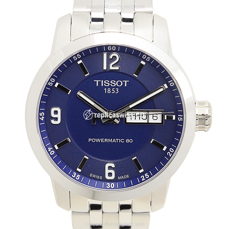 Tissot T055.430.11.047.00 T-SPORT Replica, Automatic Movement, Blue Steel Dial & Silver Steel Strap