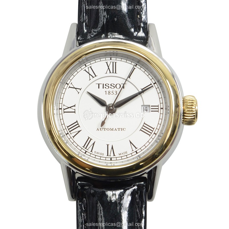 Tissot T085.207.26.013.00 T-CLASSIC Automatic Watch | White Dial | Stainless Steel Case & Leather