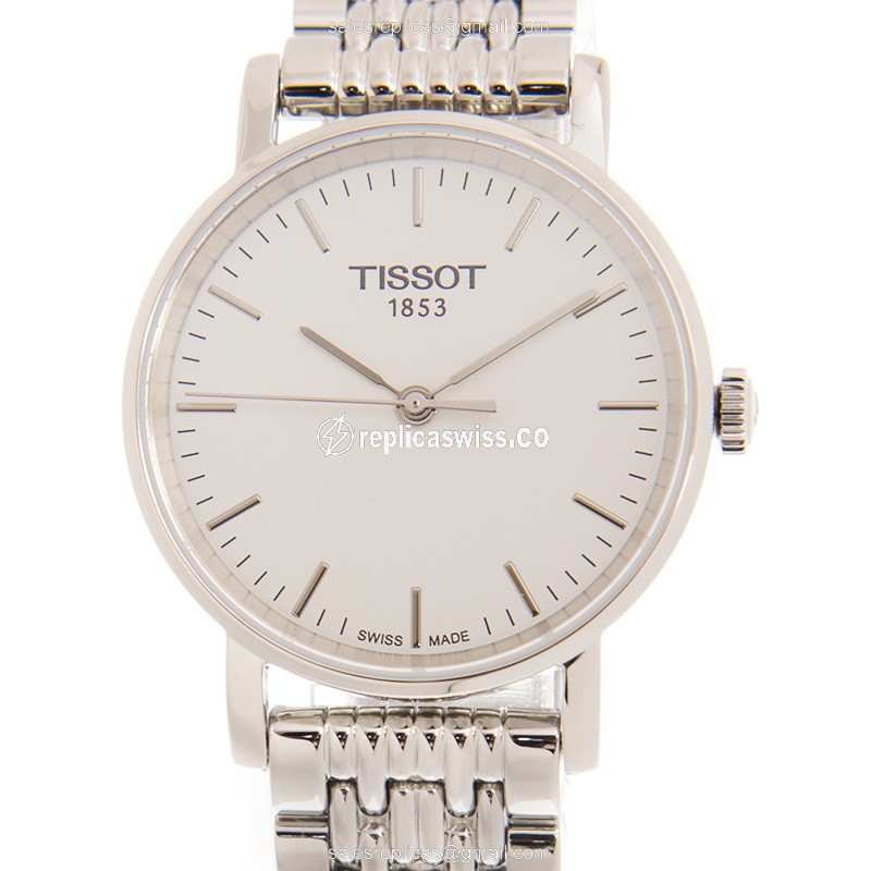 Tissot T109.210.11.031.00 Everytime Replica with White Dial & Stainless Steel Case Watch