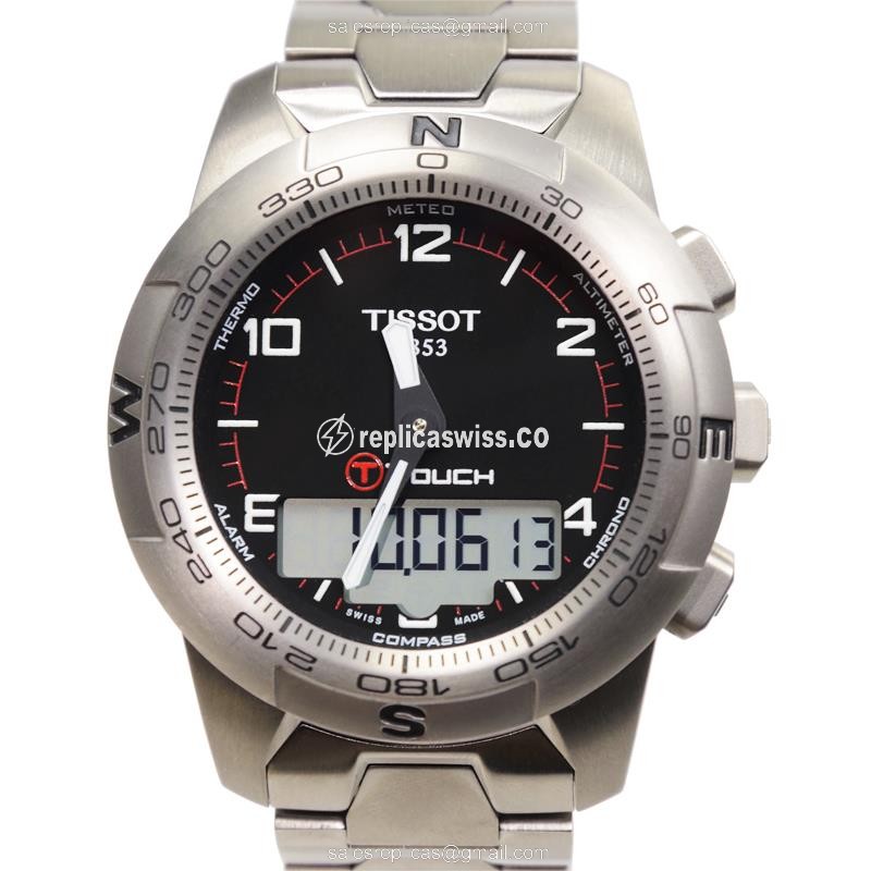Tissot Touch Collection T047.420.44.057.00 Replica Watch | Black Dial, Titanium Case & Band