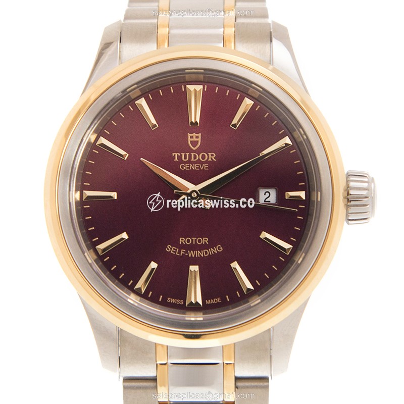 Tudor 12103-65013-PUR Replica Watch | Automatic Movement, Purple Dial, Gold Strap