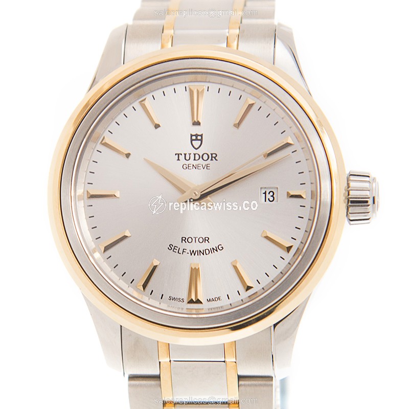 Tudor 12103-65013-SV replica, Automatic movement, 18kt gold steel case, silver dial Watch