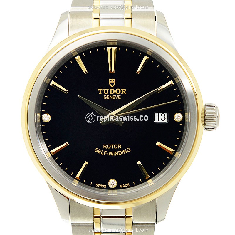 Tudor 12503-65053-369DI-BK Replica Watch | Automatic Movement | Black Dial & Gold Steel Case