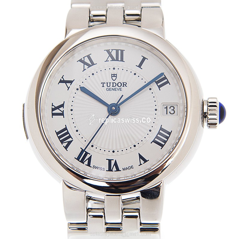 Tudor 35800-65770-WT Clair De Rose Automatic Stainless Steel: White Dial, Silver Steel Strap Watch