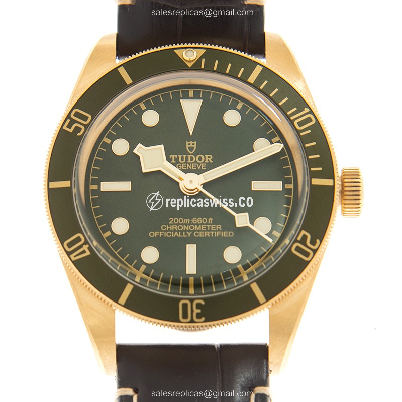 Tudor Black Bay 1958 Replica in 18kt Gold Case, Automatic Movement, Green Dial Watch
