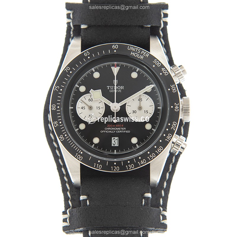 Tudor Black Bay Chrono Replica in Stainless Steel & Black Dial, Automatic Movement Watch