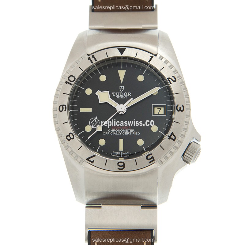 Tudor Black Bay P01 Replica in Stainless Steel & Black Dial | Automatic Movement | Leather Strap
