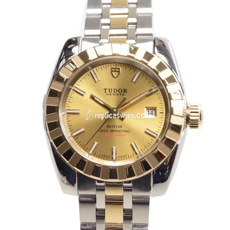 Tudor Classic 22013-62543-CH: Automatic Gold Dial & Steel Case Luxury Replica Watch