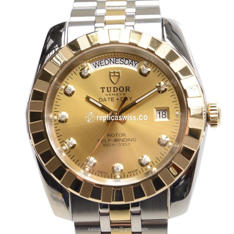 Tudor Classic 23013-62113-10DI-CH Replica, Automatic Movement, 18kt Gold Case & Silver Strap Watch