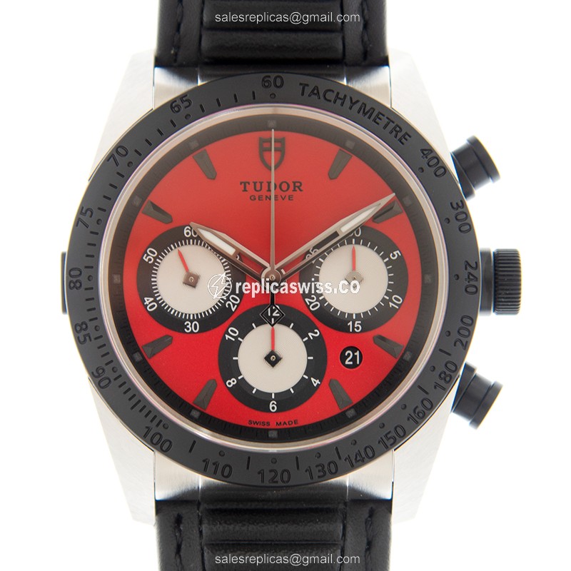 Tudor FastRider Chrono Replica in Red Dial & Stainless Steel, Automatic Movement Watch