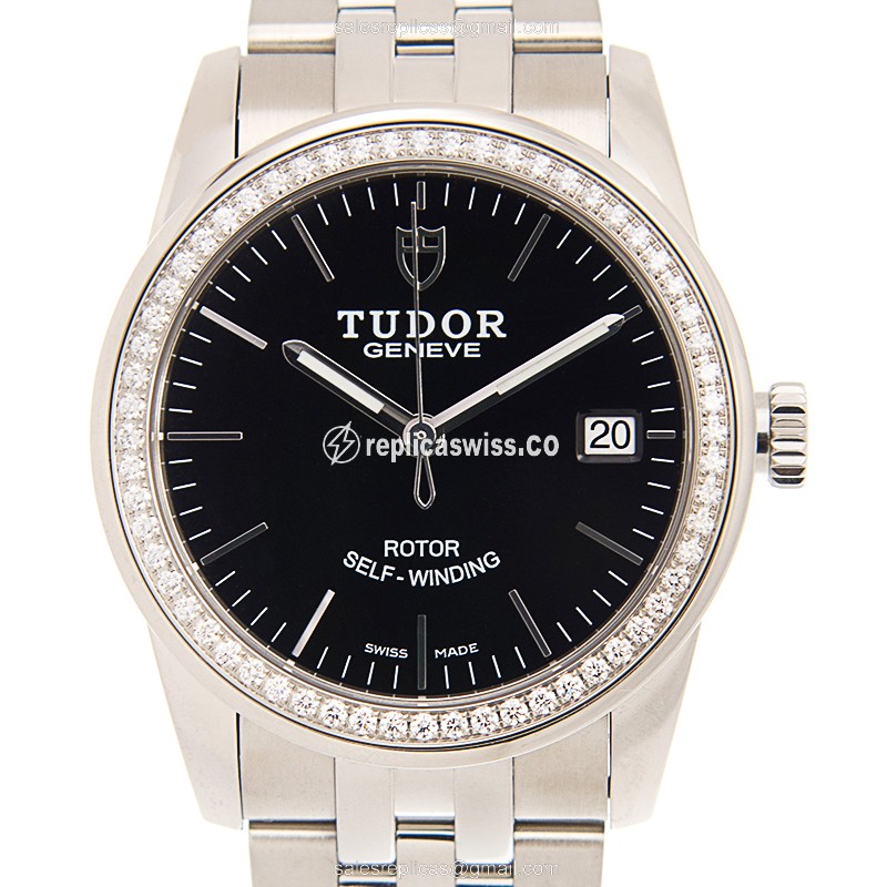 Tudor Glamour Date 55020-BLK | Automatic Caliber, Stainless Steel & Diamond-Crystal Case Watch