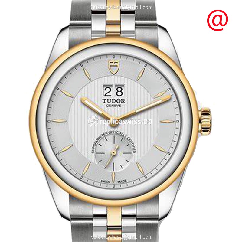 Tudor Glamour Date 57103WT Replica | Automatic Movement | White Dial | 18kt Steel Case & Strap Watch