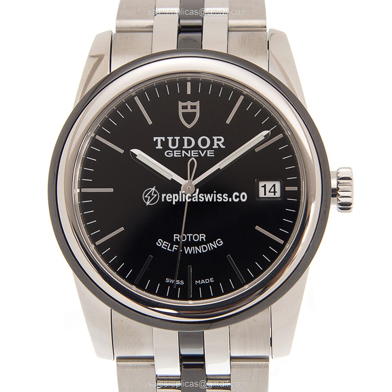 Tudor Glamour Date Replica in Black Dial | Automatic Movement | Stainless Steel Case Watch