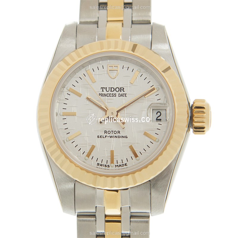 Tudor Princess Date Replica in 18kt Steel & Gold, Automatic Movement, Silver Dial Watch
