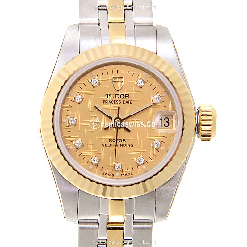 Tudor Princess Date Replica in Gold Steel Case, Automatic Movement, Sapphire Crystal Watch