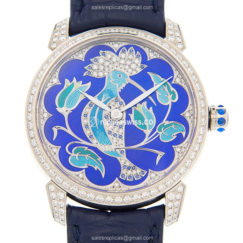 Ulysse Nardin 8150-112 Classic Automatic Watch | Blue Dial, 18kt White Gold & Blue Alligator Strap
