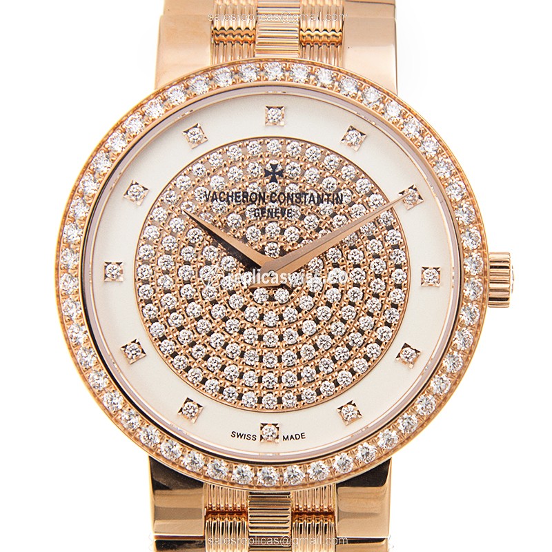 Vacheron Constantin 25553/Q01R-9696 TRADITIONNELLE — 18kt Gold Case & White Dial, Crystal Mirror