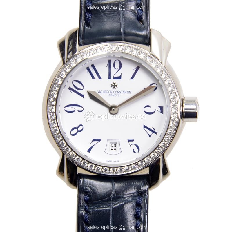 Vacheron Constantin 25715/000G-8898 Replica, Manual Wind, 18kt White Gold Case, White Dial