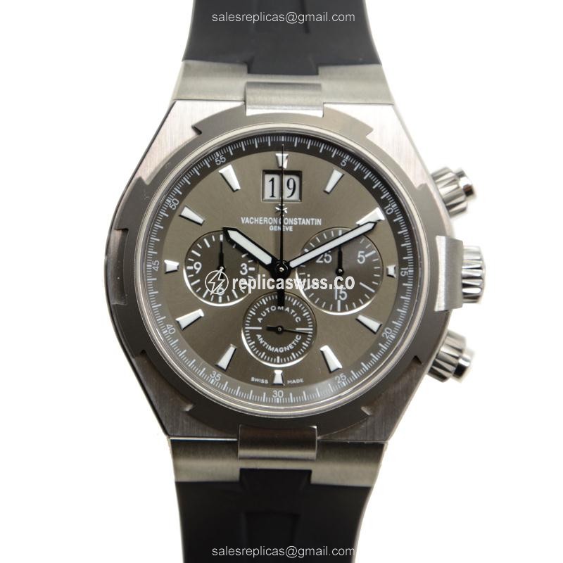 Vacheron Constantin 49150/000W-9501 Overseas Clone, Automatic, Grey Dial, Rubber Strap, Sapphire