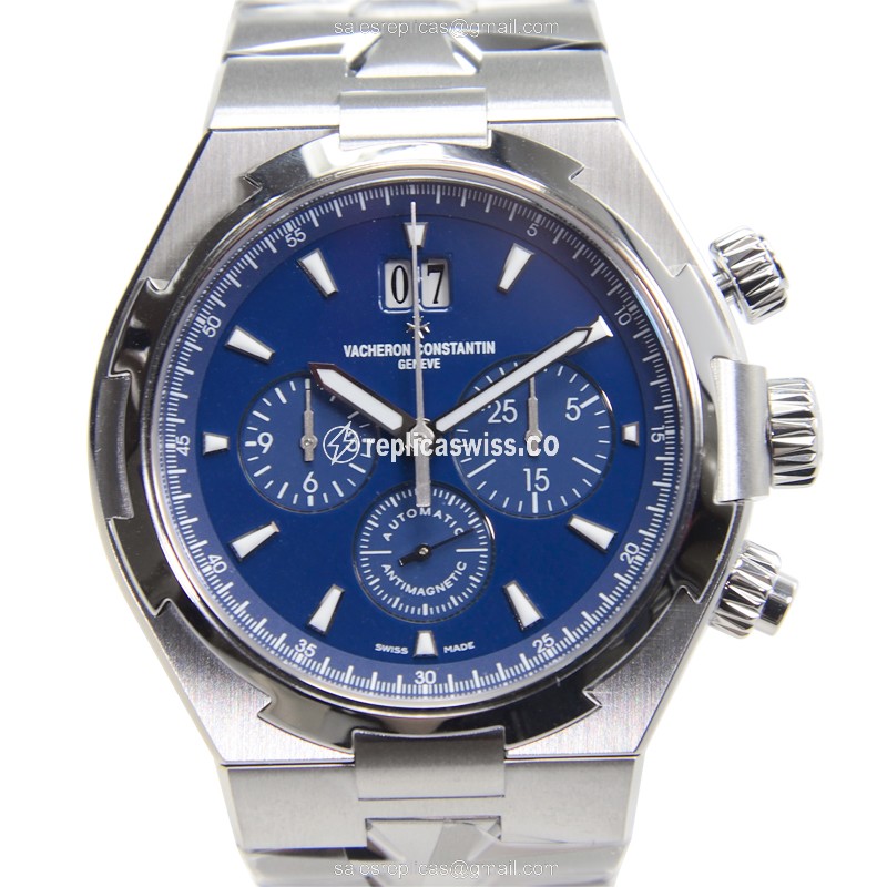 Vacheron Constantin 49150/B01A-9745 Overseas Replica with Automatic Movement & Blue Dial on Steel