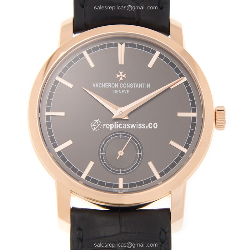 Vacheron Constantin 82172/000R-B402 TRADITIONNELLE Manual Wind Replica, 18kt Gold Case, Gray Dial