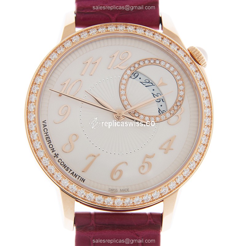 Vacheron Constantin Egerie Replica in 18kt Rose Gold, Automatic Movement, White Dial & Pink