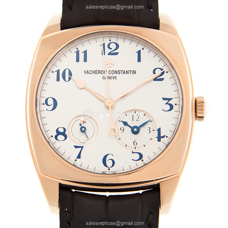 Vacheron Constantin Harmony Replica in 18kt Gold, Automatic Movement, White Dial & Brown Alligator