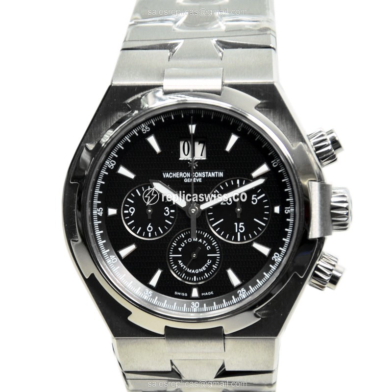 Vacheron Constantin Overseas Replica in Black Dial & Stainless Steel Case, Automatic Movement Watch