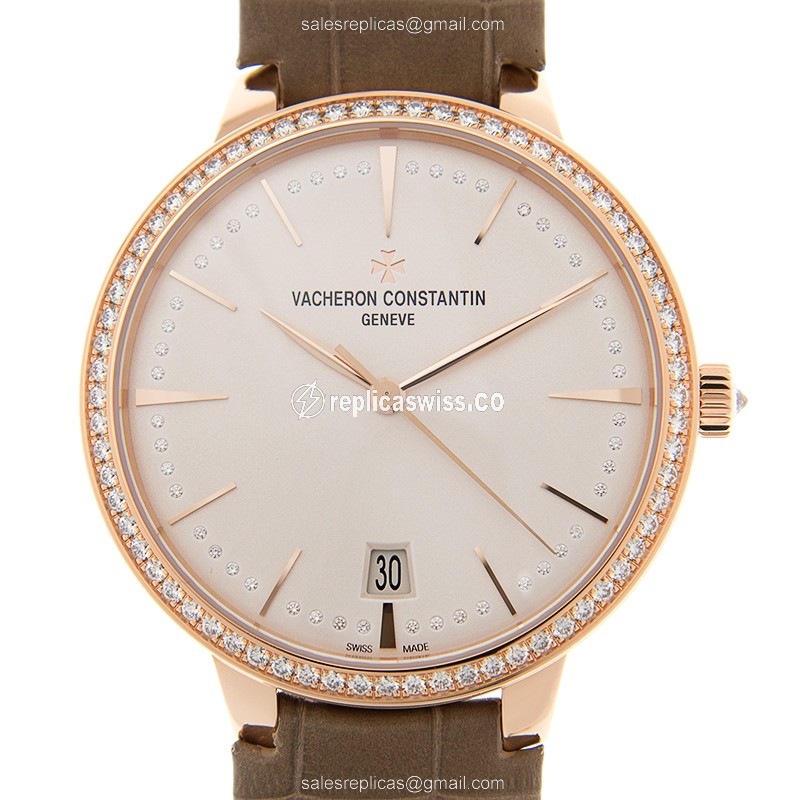 Vacheron Constantin Patrimony Traditionelle Automatic 18kt Rose Gold with White Dial & Alligator